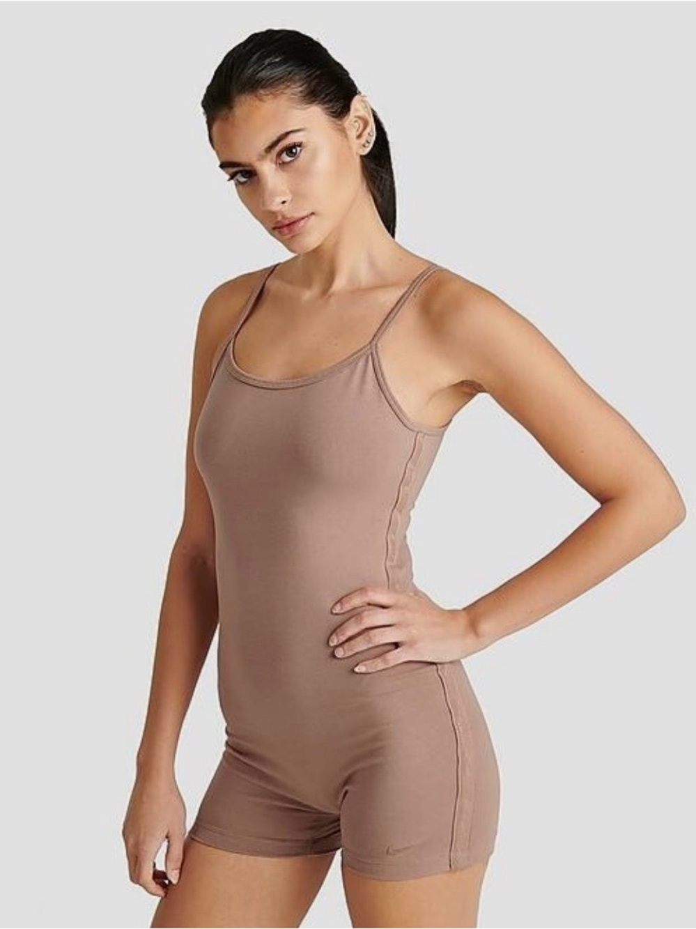 Nike Taupe Cami Romper with Slim Straps NWOT